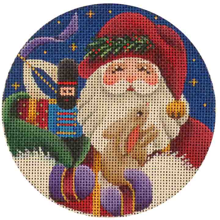 Woodland Santa Canvas - KC Needlepoint