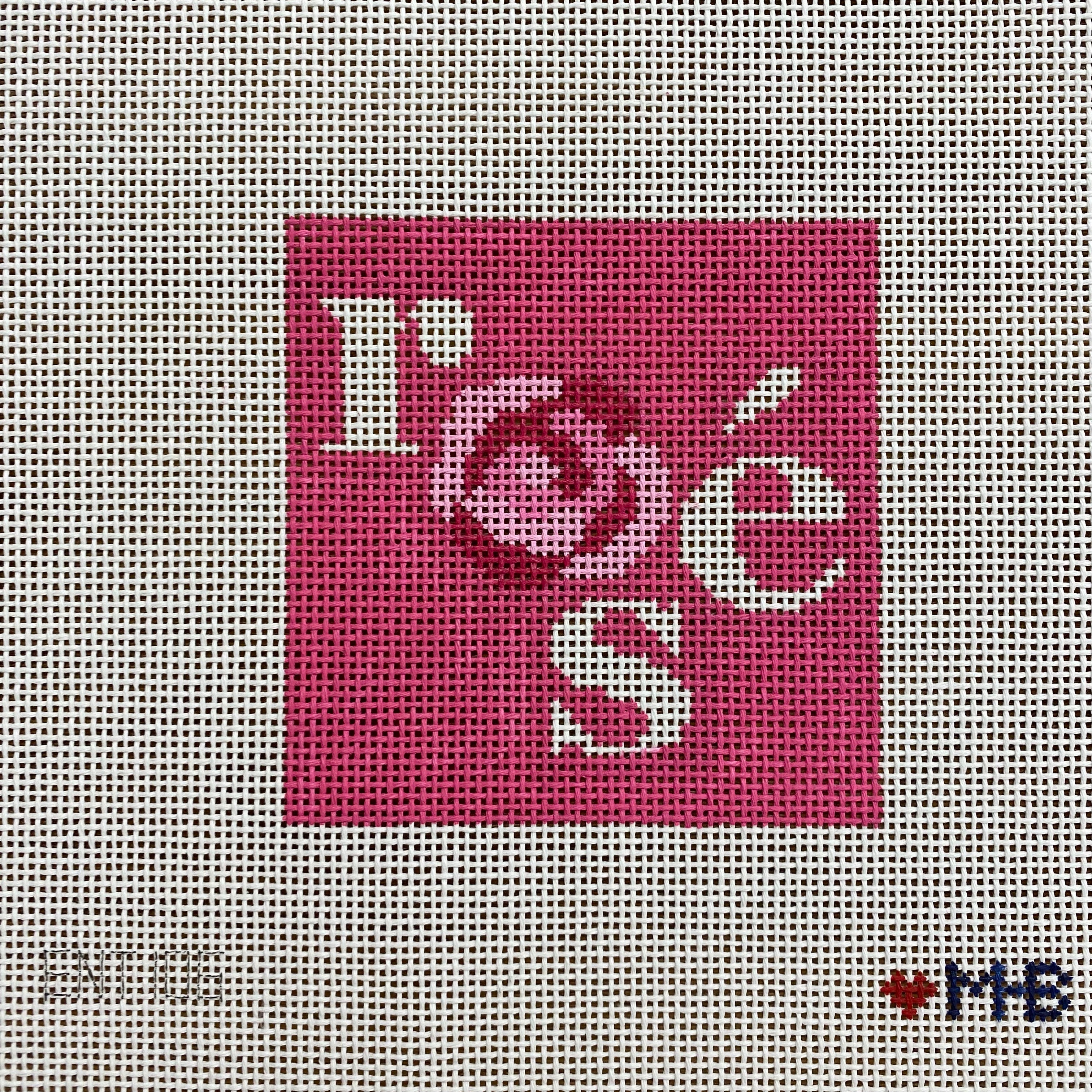 Rosé Square Canvas - KC Needlepoint