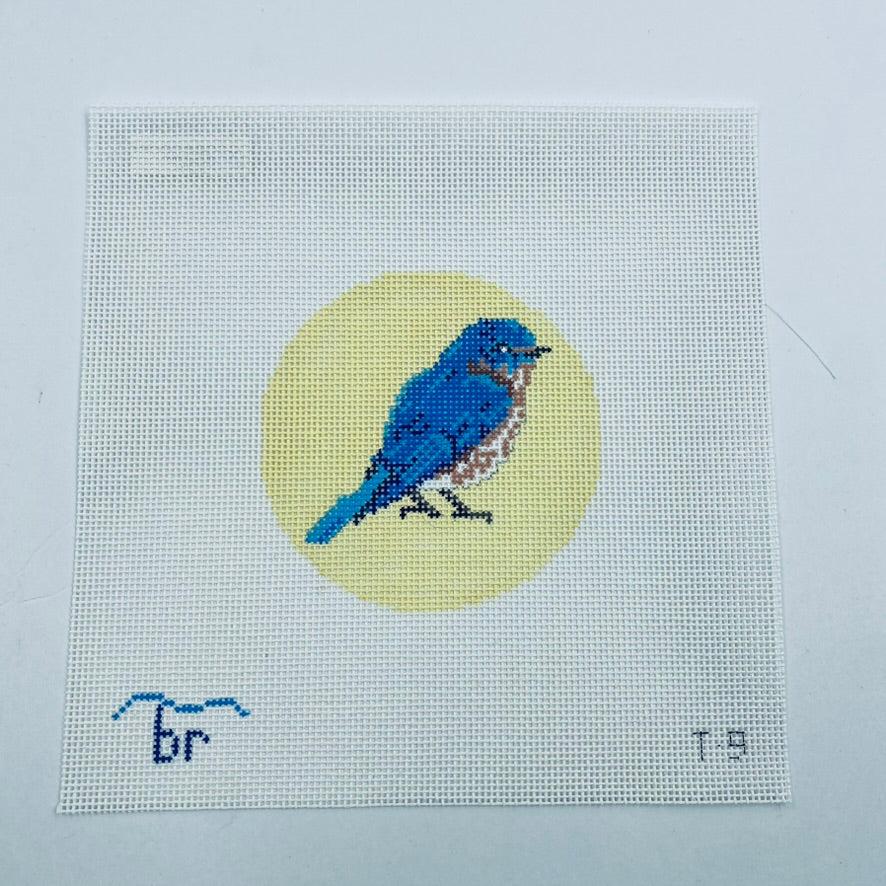 Bluebird Needlepoint Round