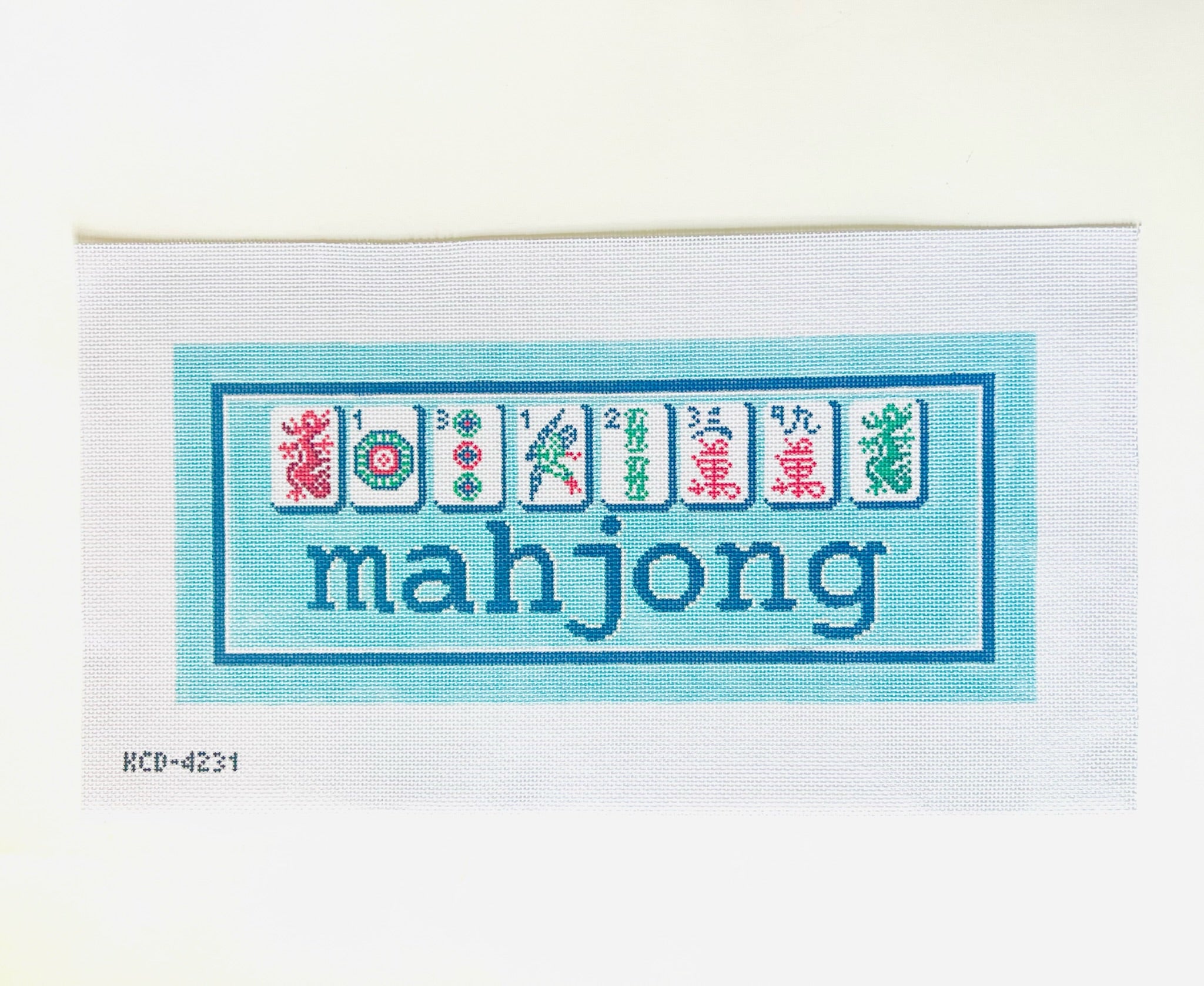 Long Mahjong Bag Canvas - KC Needlepoint