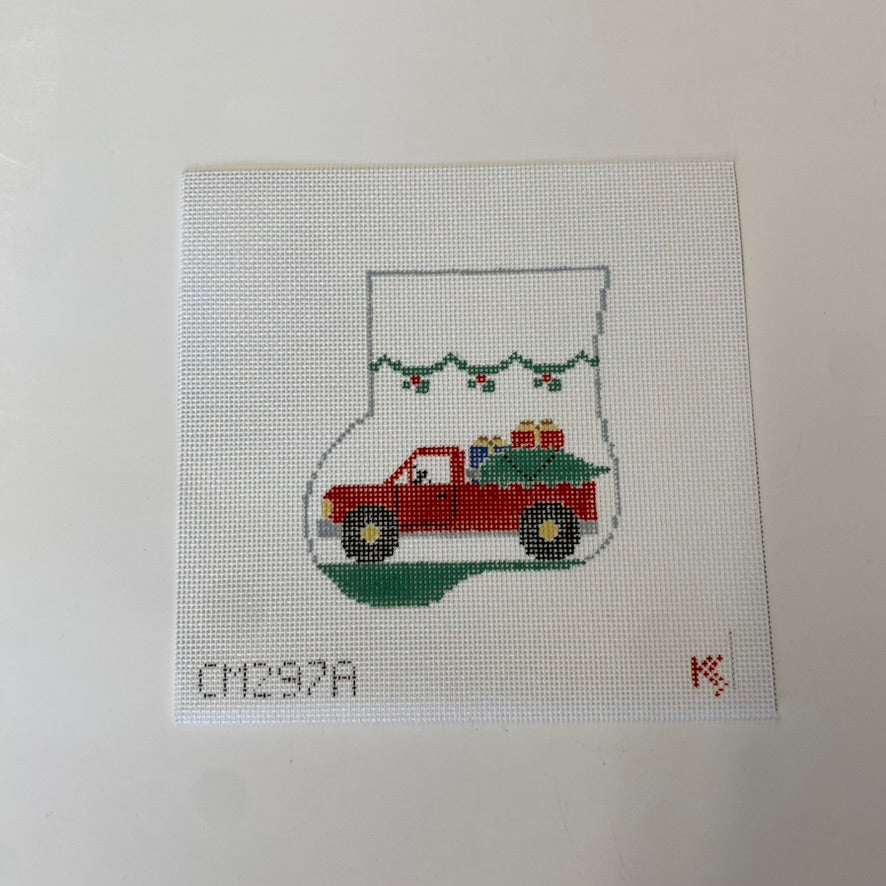 Pick Up Truck Mini Sock Canvas - KC Needlepoint