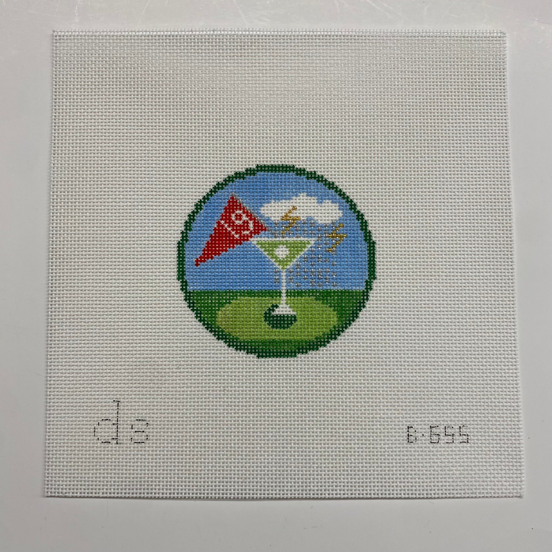 19th Hole Round Canvas - KC Needlepoint