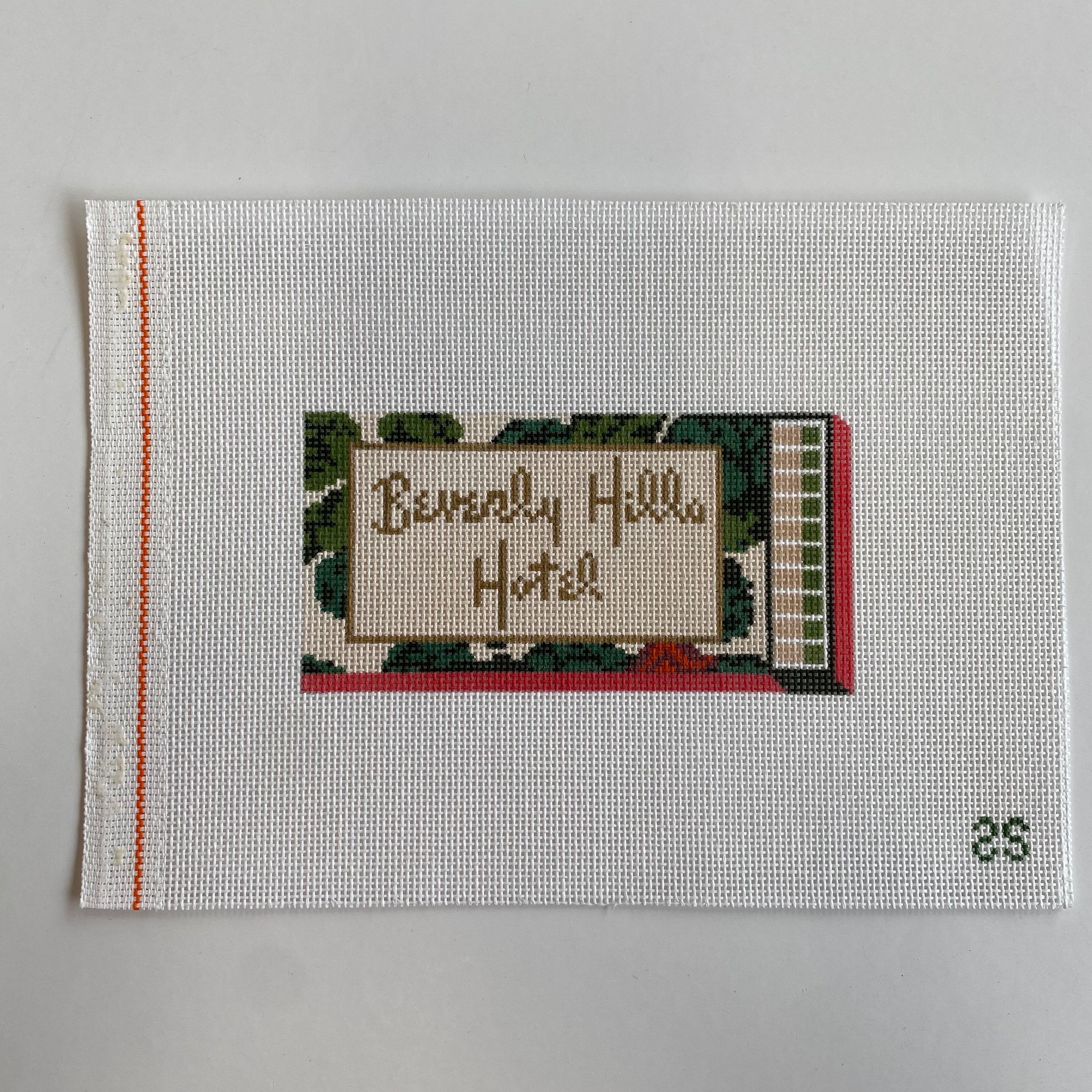 Beverly Hills Hotel Matchbook Canvas - KC Needlepoint