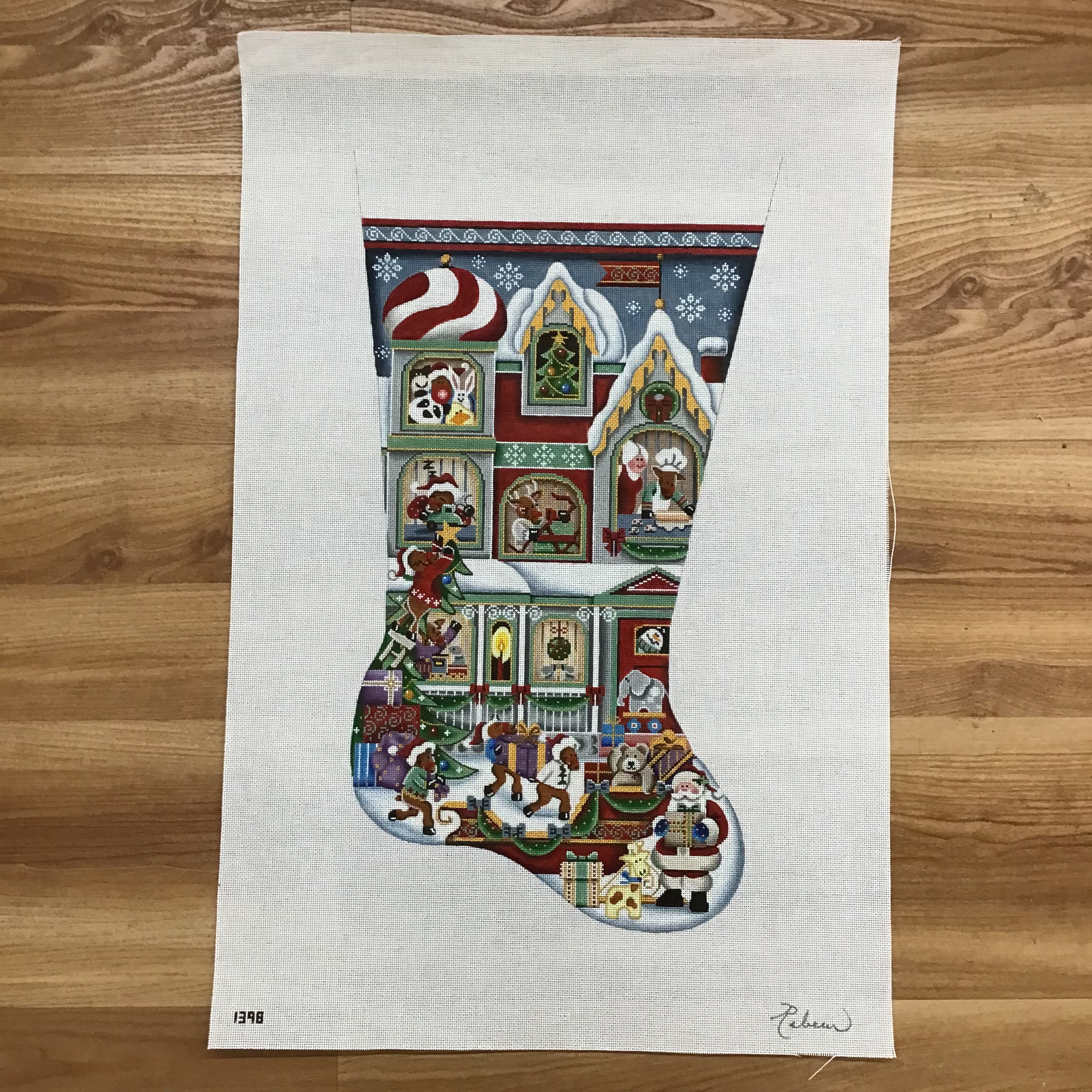 Santa's Helpers Stocking Canvas - KC Needlepoint