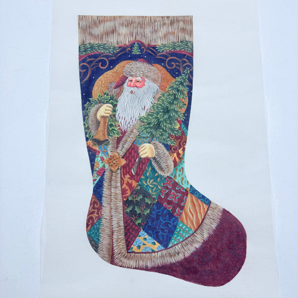 Patchwork Santa Stocking Canvas