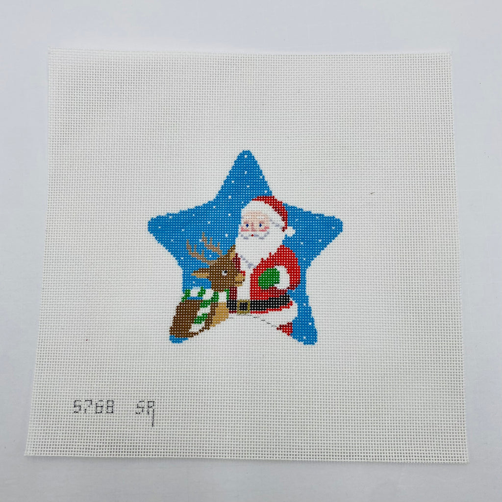 Rudolph and Santa Star Canvas