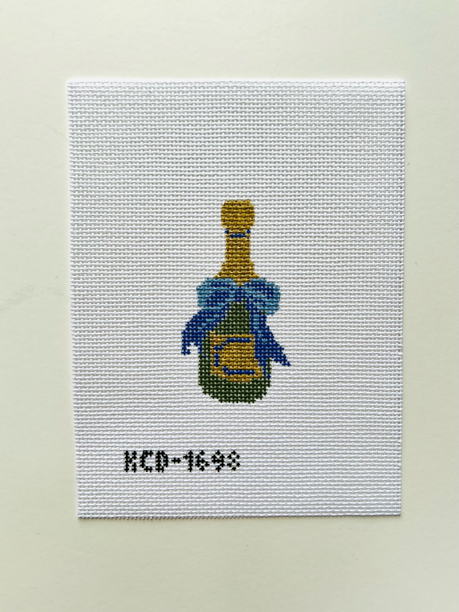 Champagne Bottle Canvas - KC Needlepoint