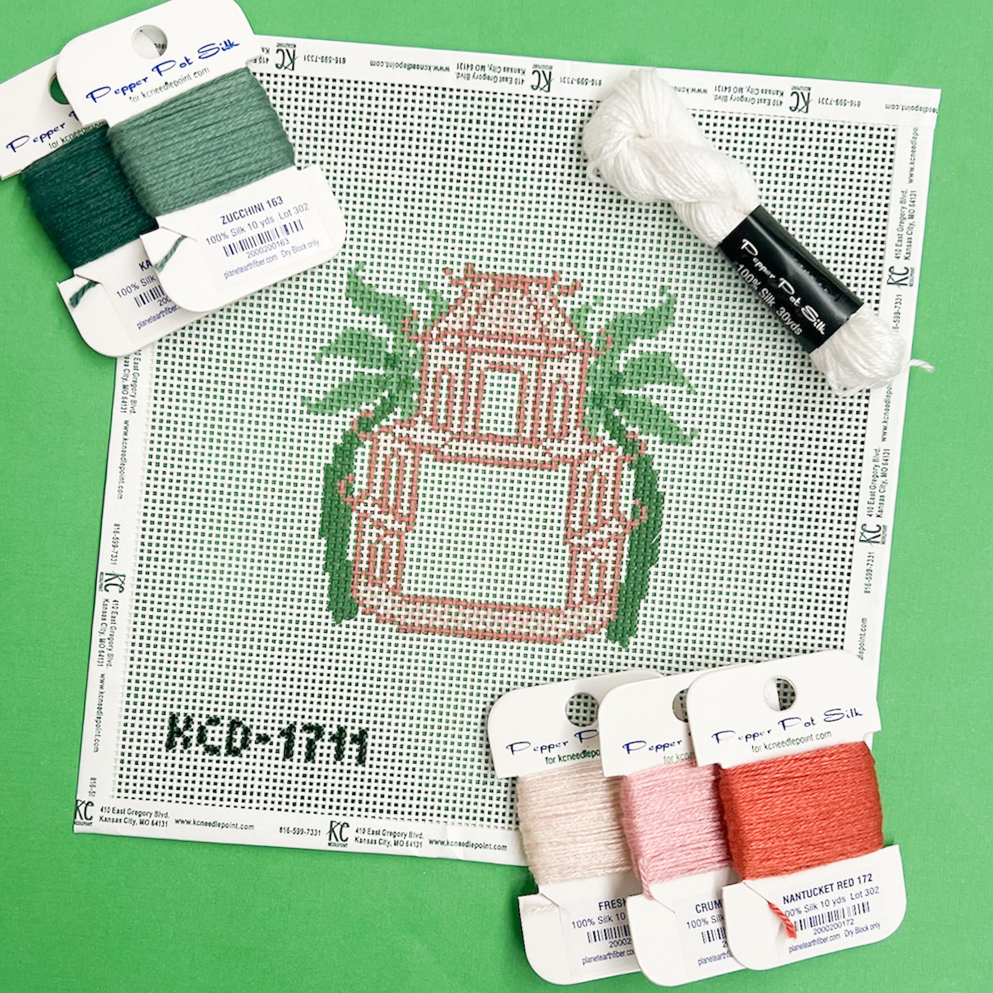 Pink Pagoda Kit - KC Needlepoint