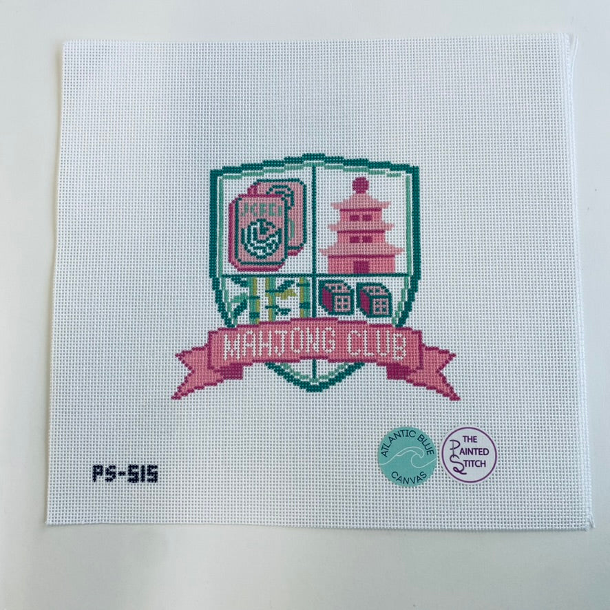 Pink Mahjong Club Crest Canvas