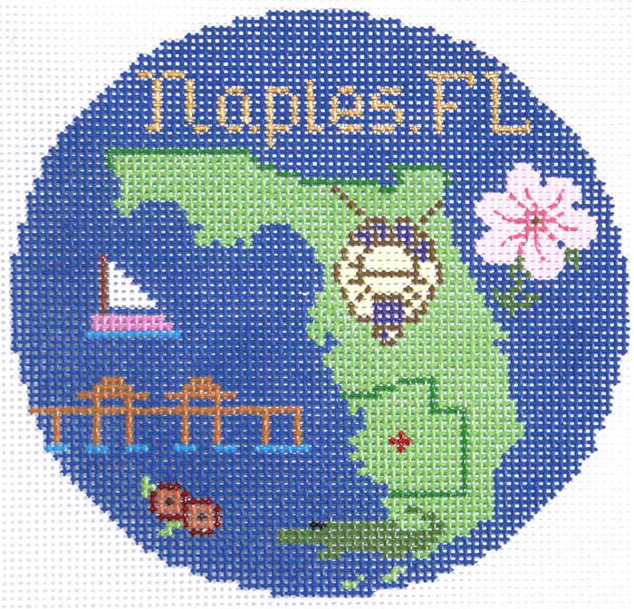 Naples 4 1/4" Travel Round Needlepoint Canvas - KC Needlepoint