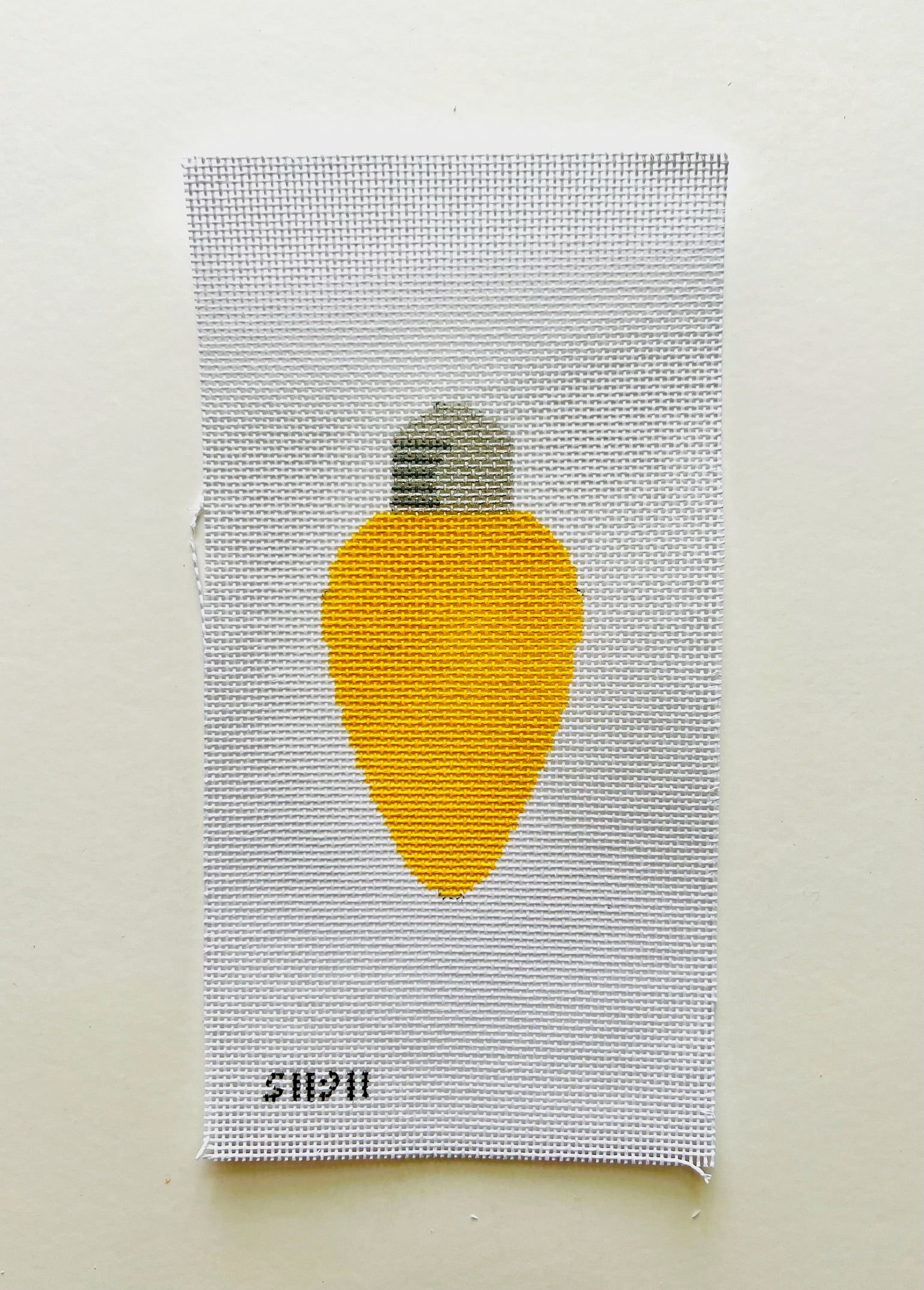 Yellow Light Bulb Canvas - KC Needlepoint