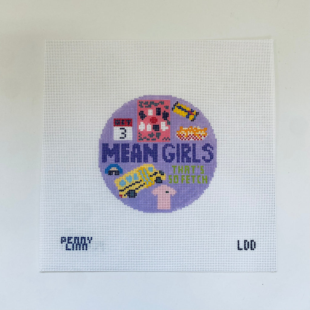 Mean Girls Round Canvas - KC Needlepoint