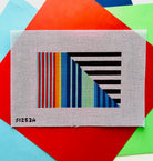 Striped Geometric Acrylic Purse Canvas - KC Needlepoint