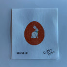 Orange Pin Dot Bunny Egg Canvas - KC Needlepoint