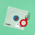 Cardinal on Blue Key Fob Kit - KC Needlepoint