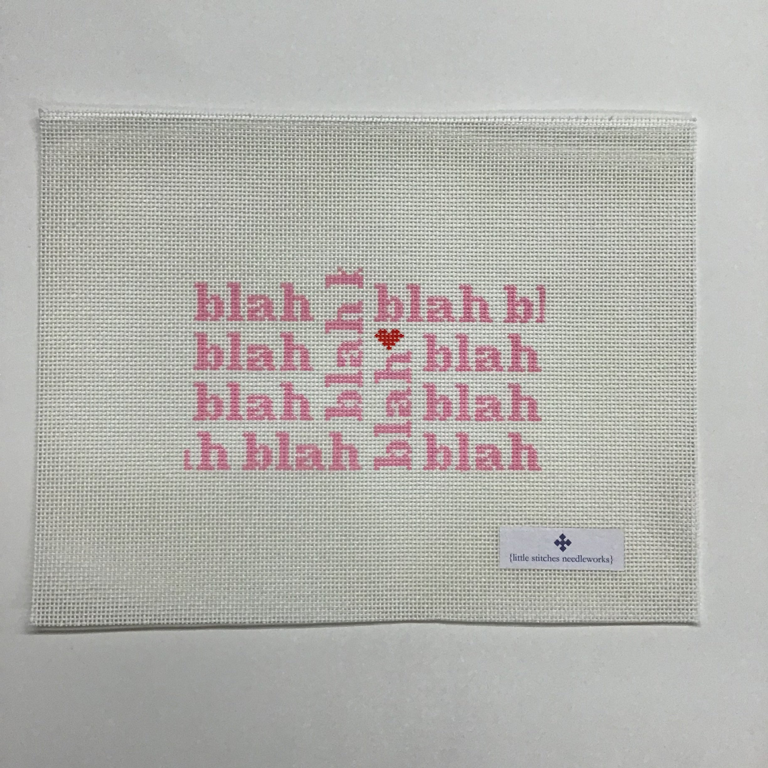 blah blah blah canvas - KC Needlepoint