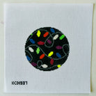 String of Lights Round Canvas - KC Needlepoint