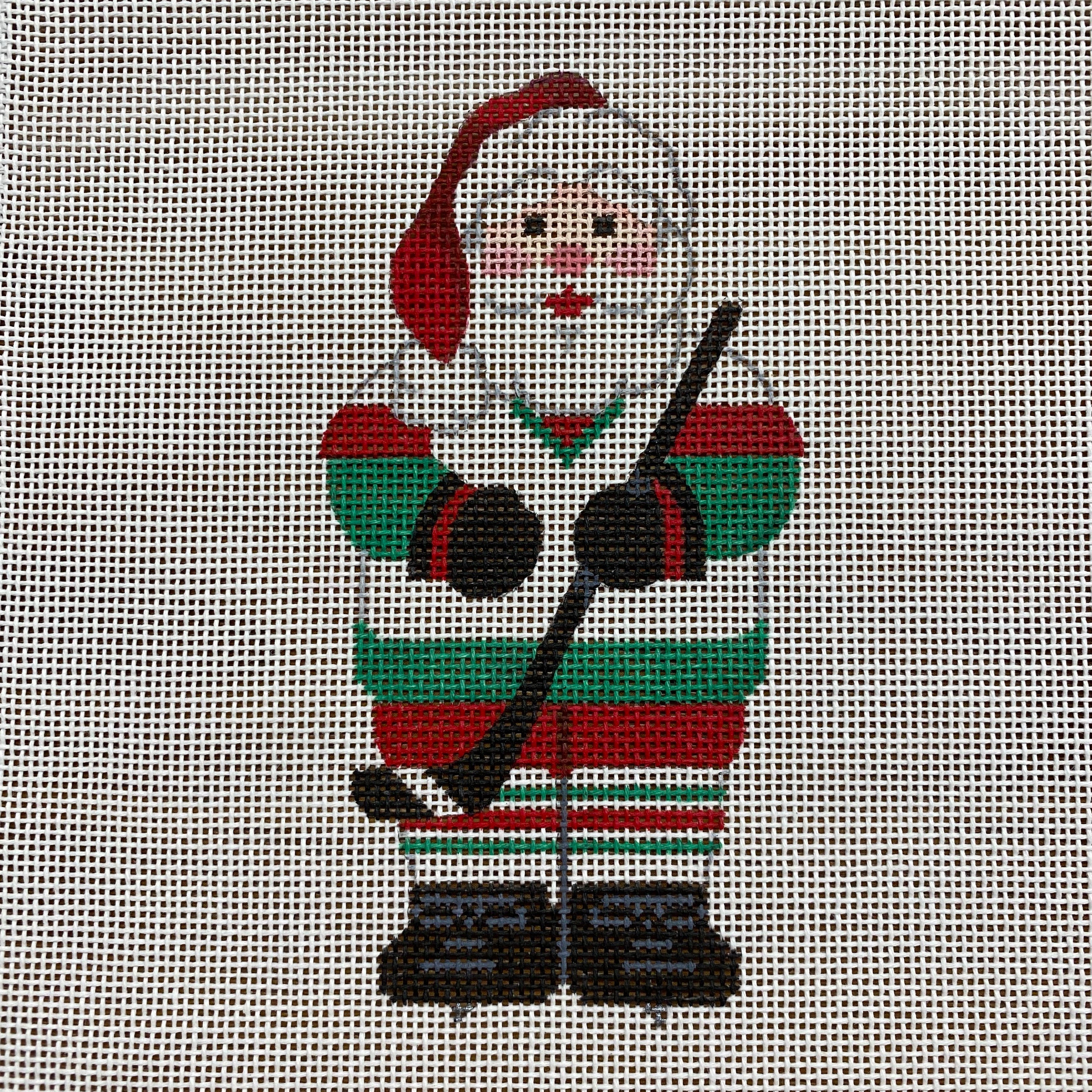 Sport Santa Hockey Canvas - KC Needlepoint