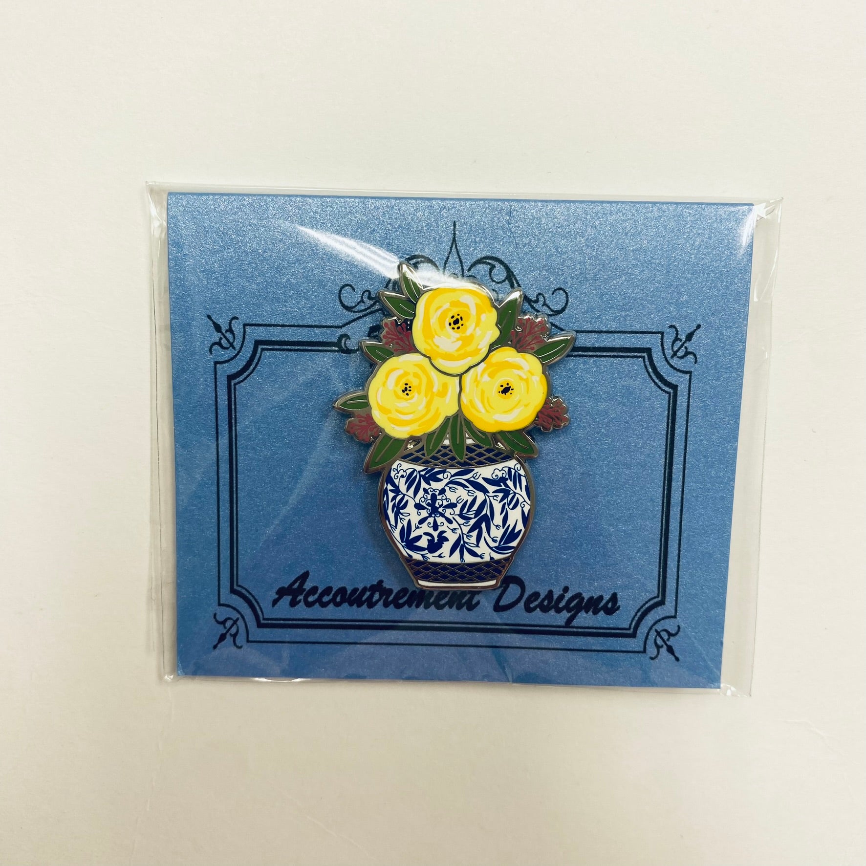 Yellow Flowers in Blue Vase Needle Minder - KC Needlepoint