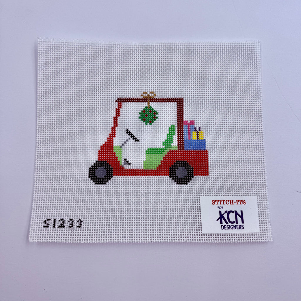 Christmas Golf Cart Canvas