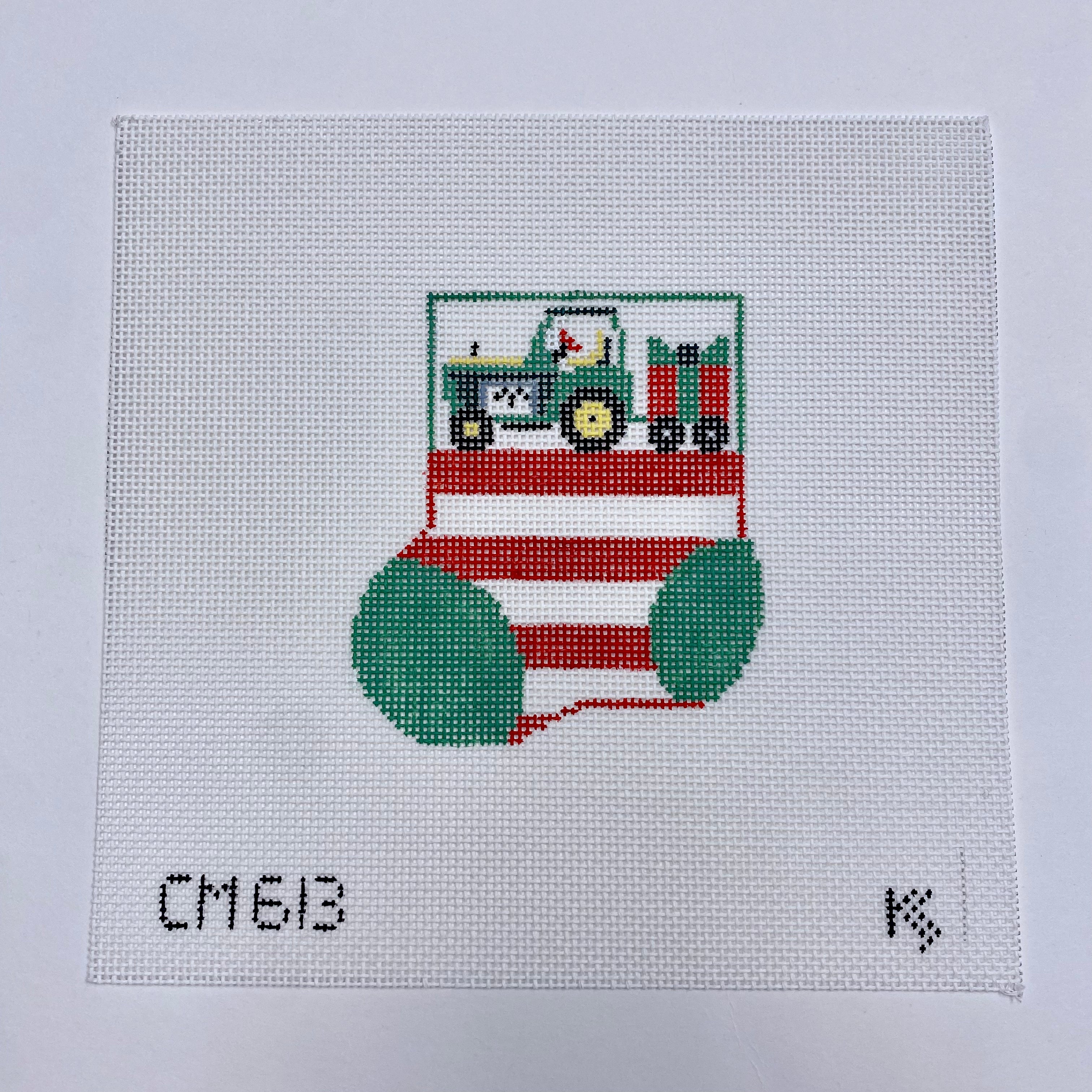 Tractor Mini Sock Canvas - KC Needlepoint