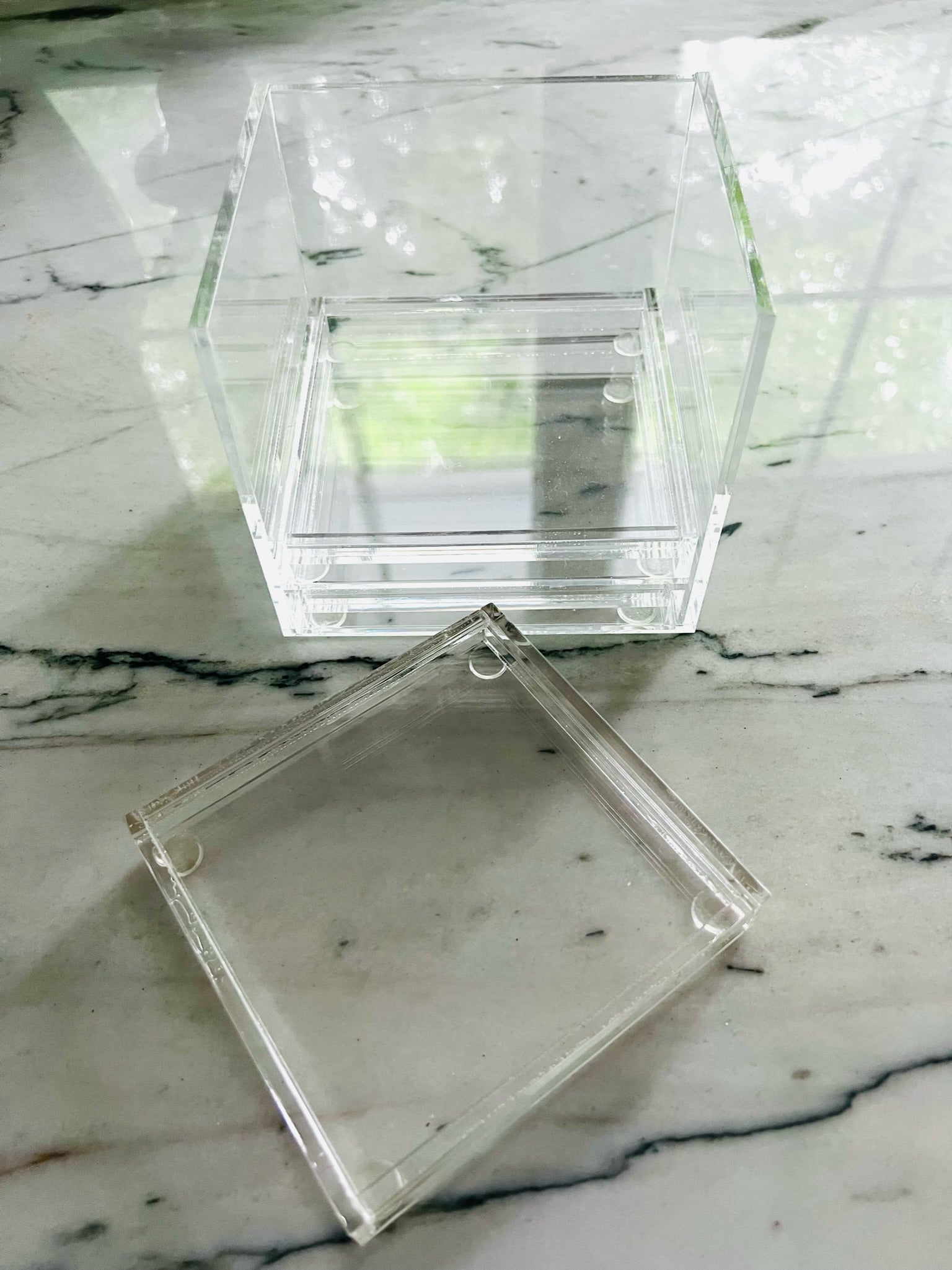 6 Square Clear Acrylic Coasters
