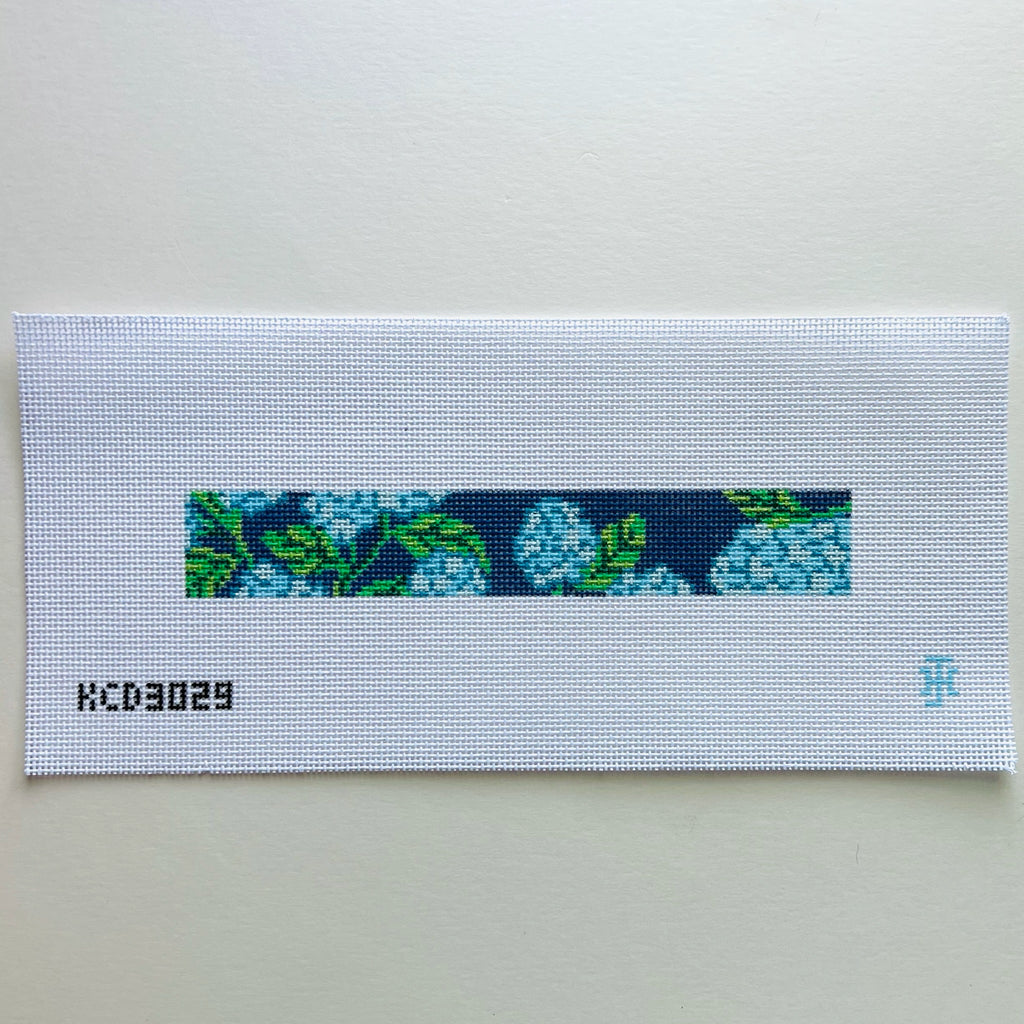 Floral Key Fob on Blue Canvas