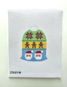 Stripe Bell with Santa Face and Penguins Needlepoint Canvas - KC Needlepoint