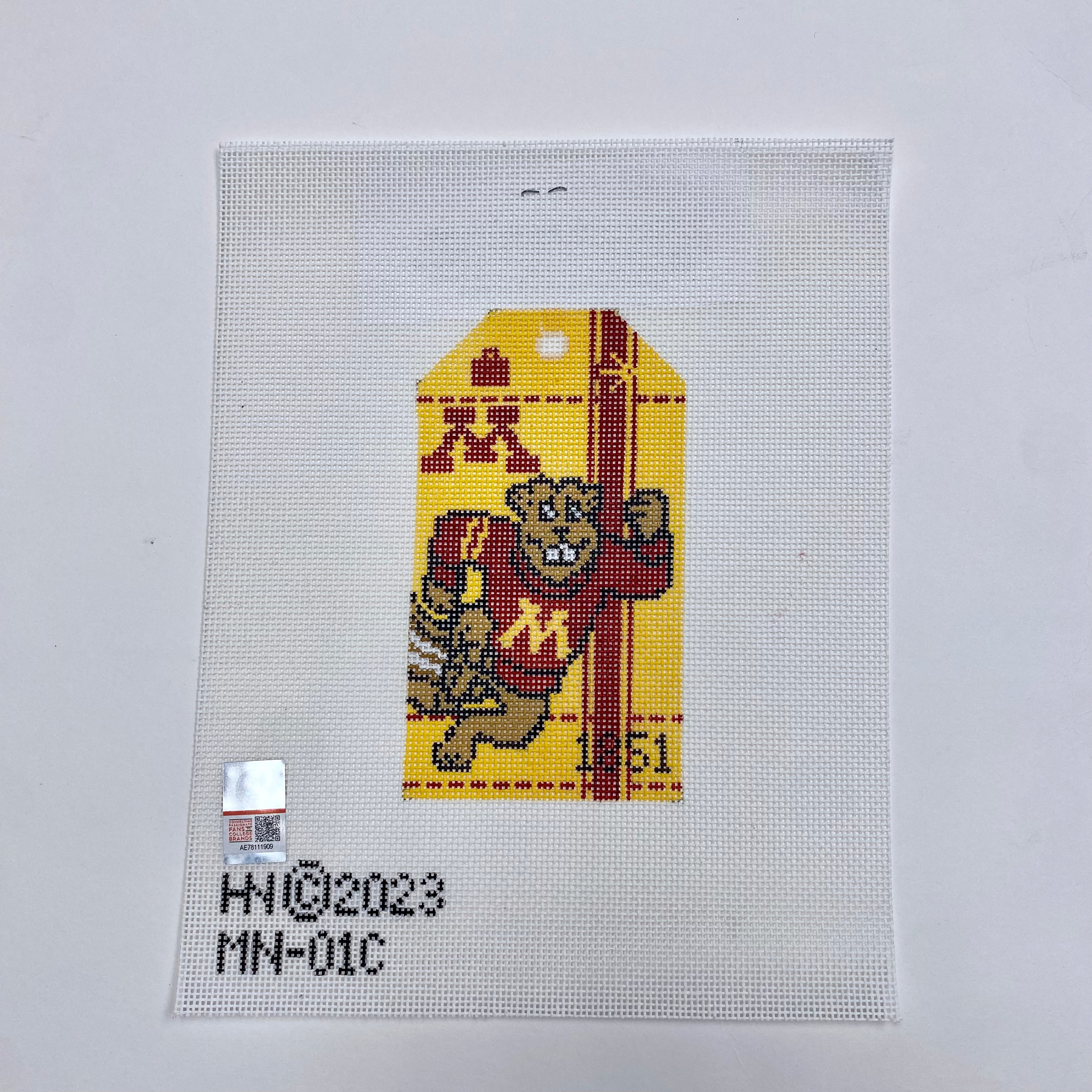 University of Minnesota Vintage Travel Tag Canvas - KC Needlepoint