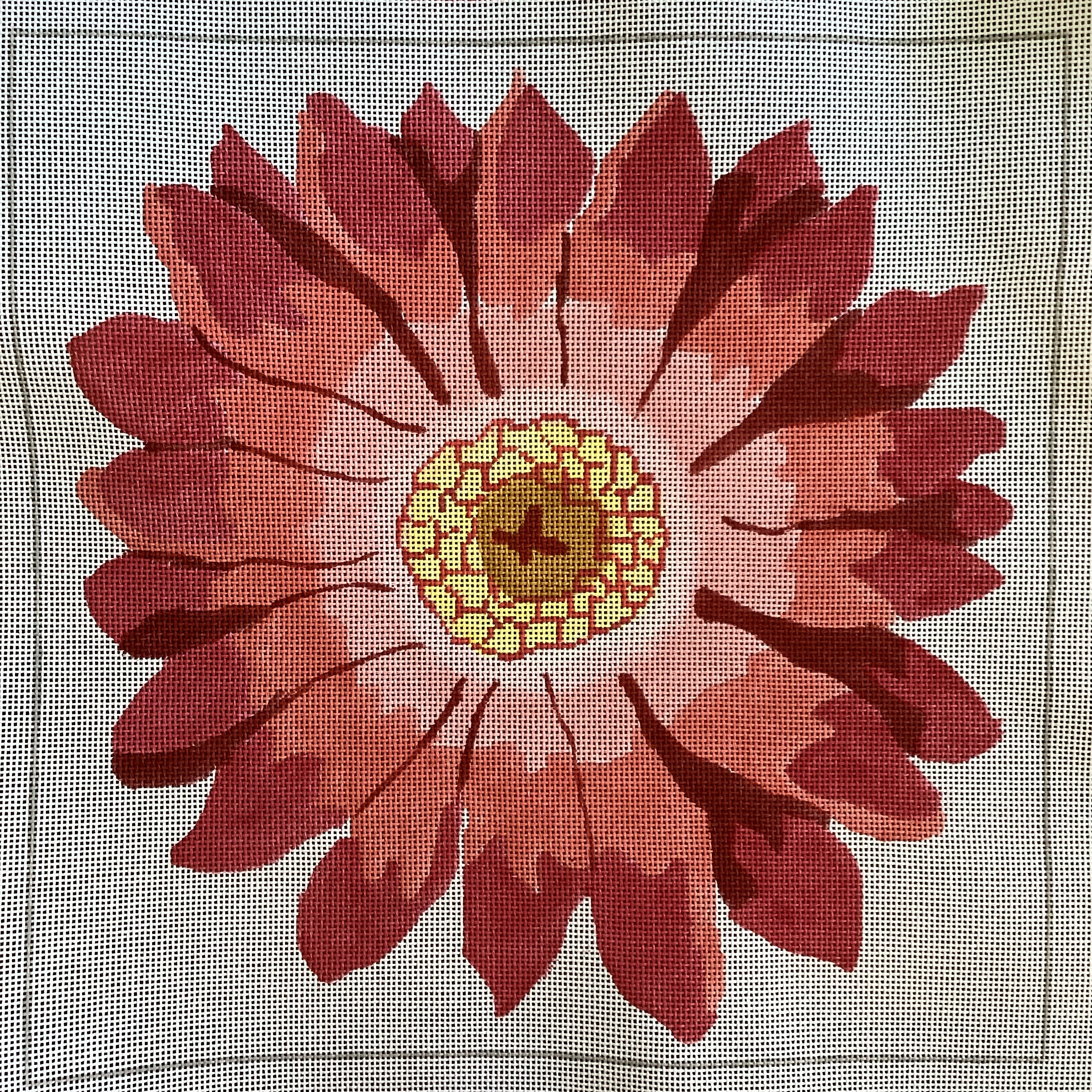 Fame Gerber Daisy Needlepoint Canvas - KC Needlepoint