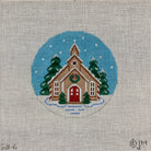 Church Round Canvas - KC Needlepoint