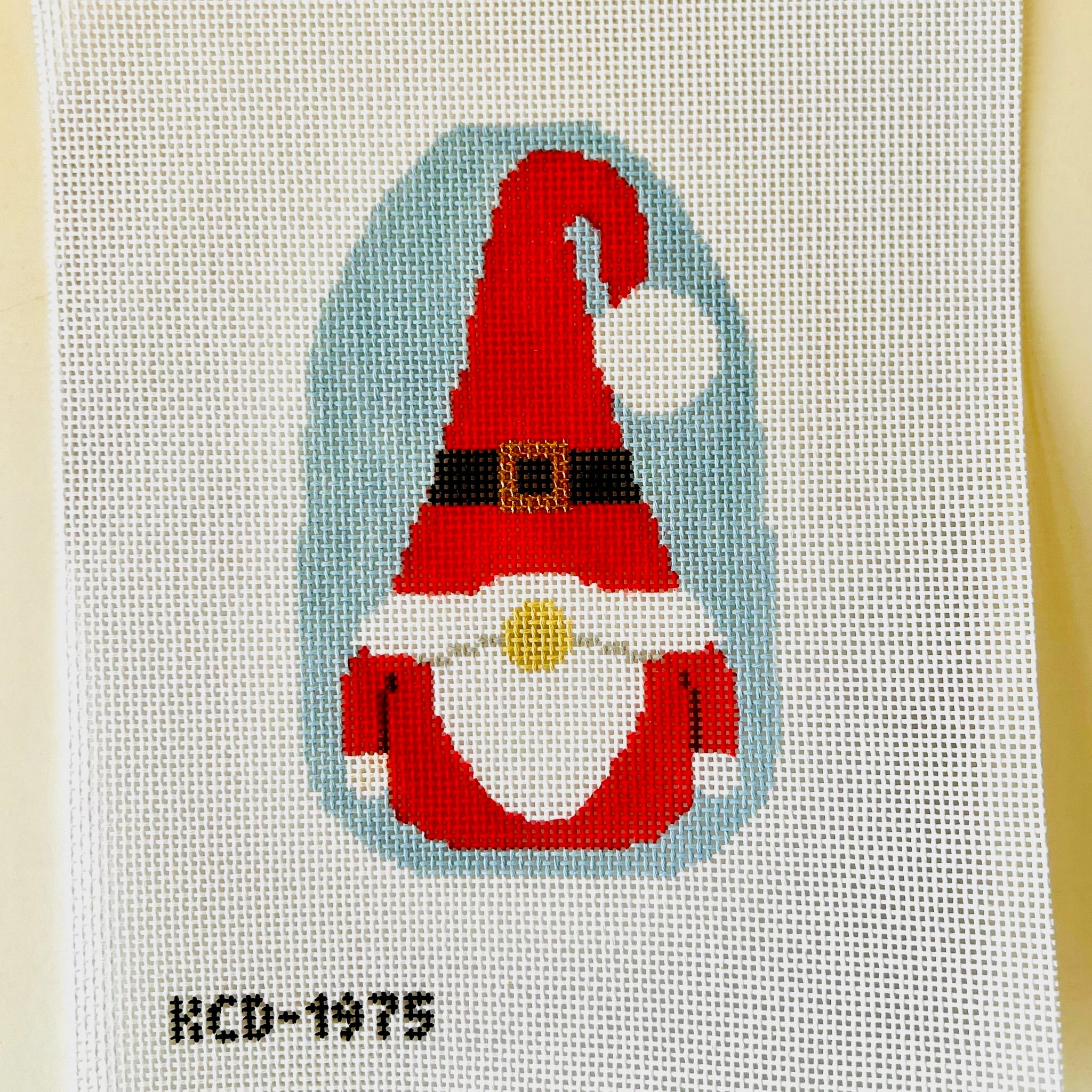 Santa Gnome Canvas - KC Needlepoint