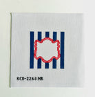 Monogrammable Striped Square Canvas - KC Needlepoint