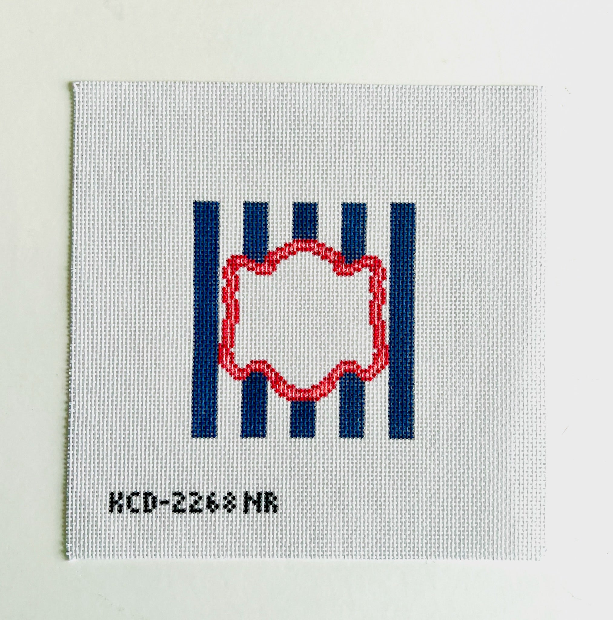 Monogrammable Striped Square Canvas - KC Needlepoint