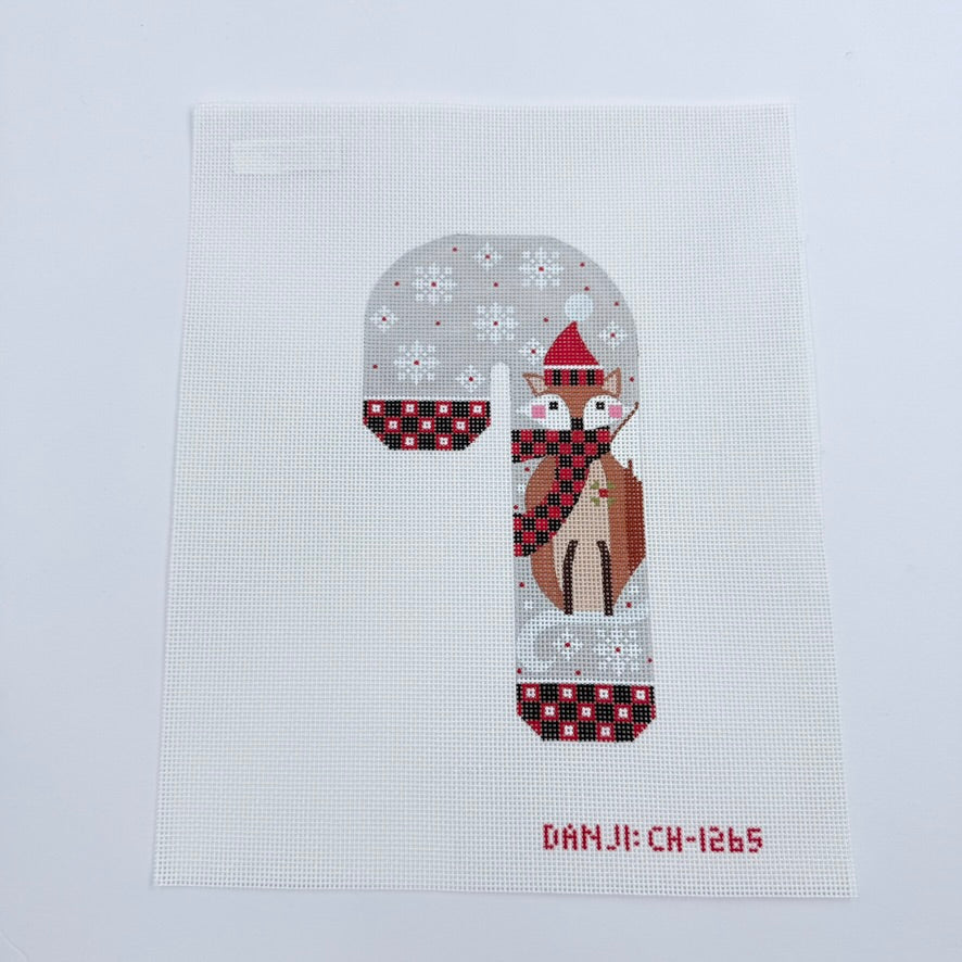 Fox Candy Cane Canvas