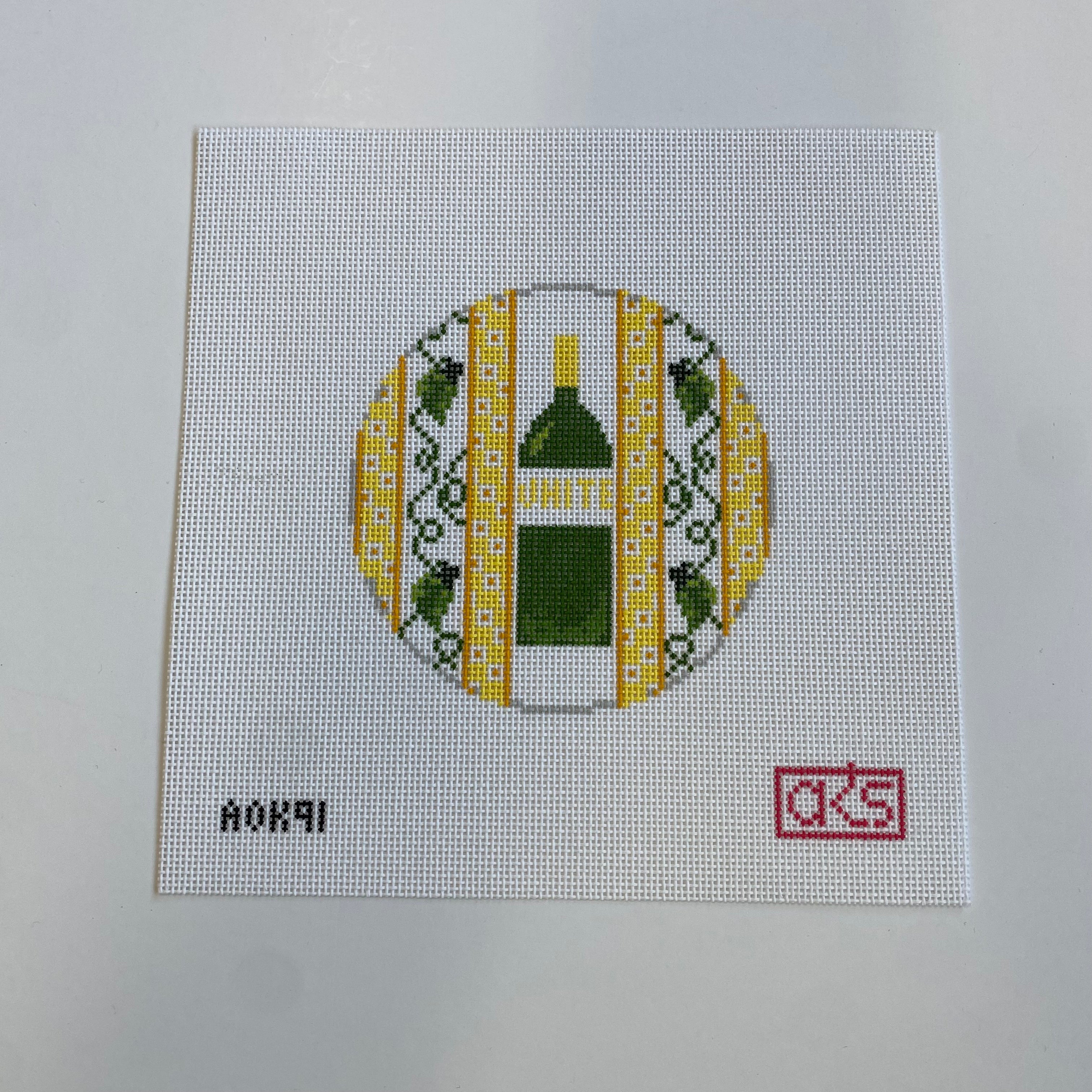 A Bottle of White Canvas - KC Needlepoint