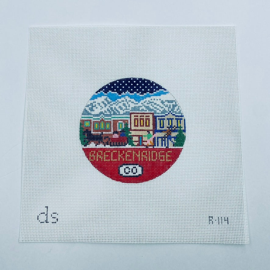 Breckenridge Travel Round Needlepoint Canvas