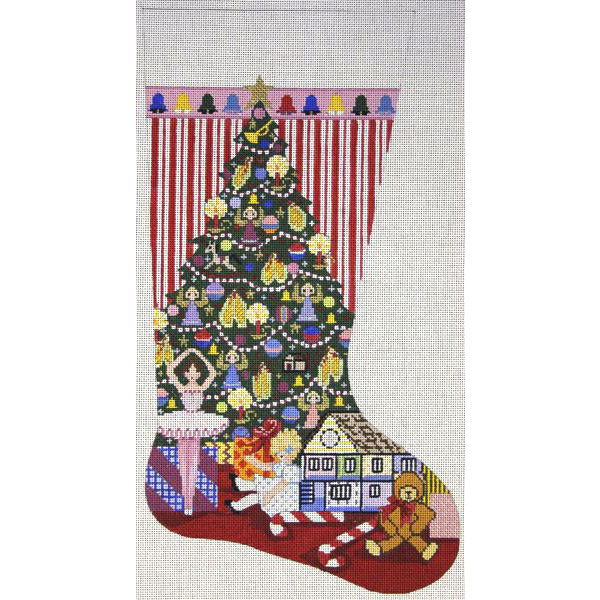 Christmas Morning Stocking Canvas - KC Needlepoint