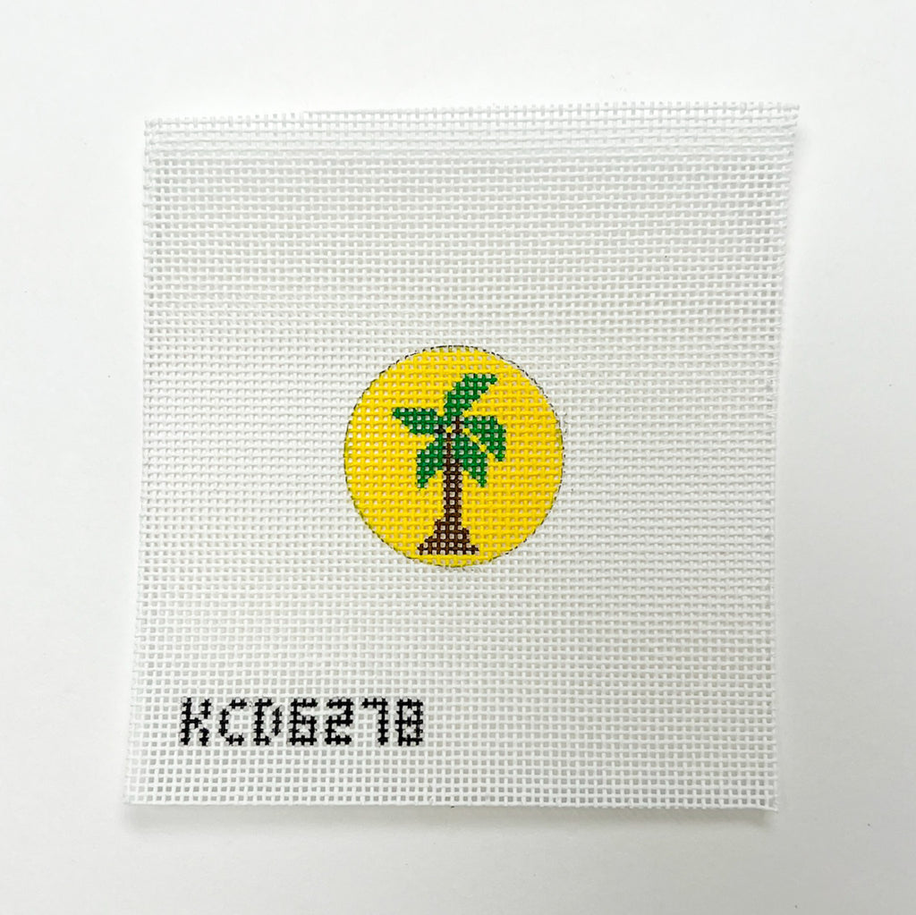 Palm Tree Key Fob Insert Canvas - KC Needlepoint