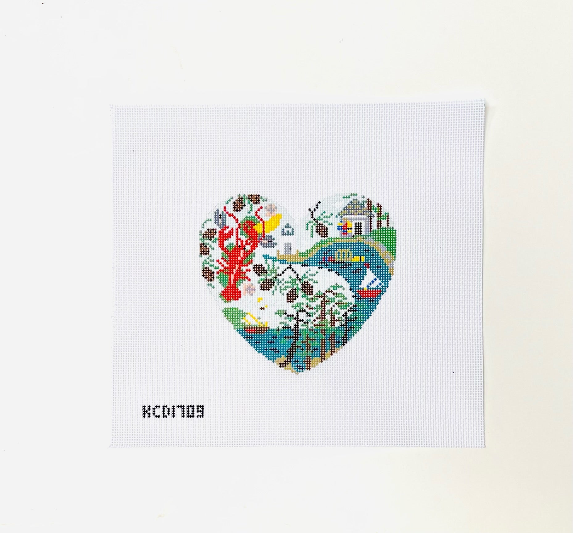 Maine Heart Canvas - KC Needlepoint