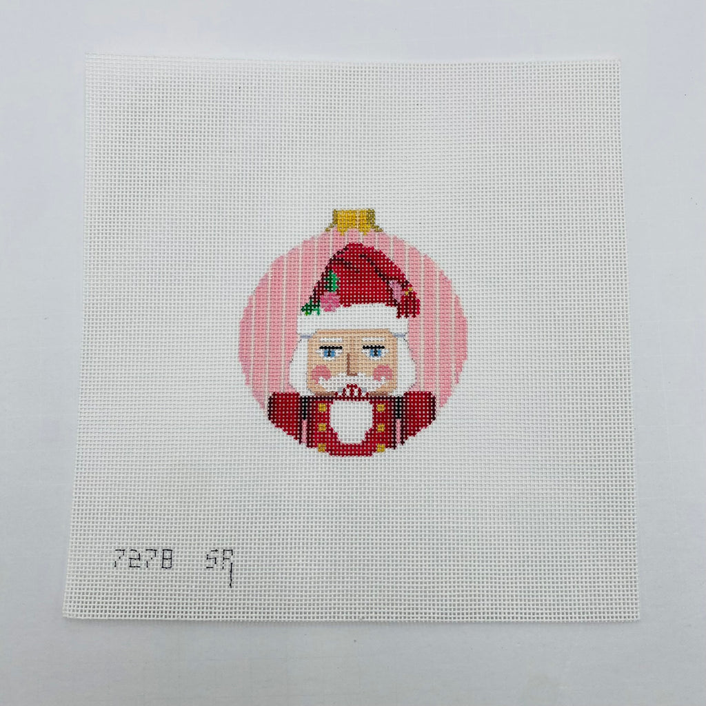 Candy Santa Nutcracker Round Canvas