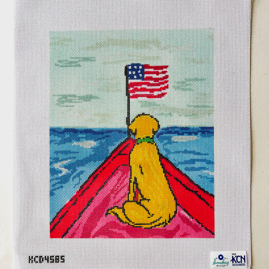 Dog on a Boat Canvas