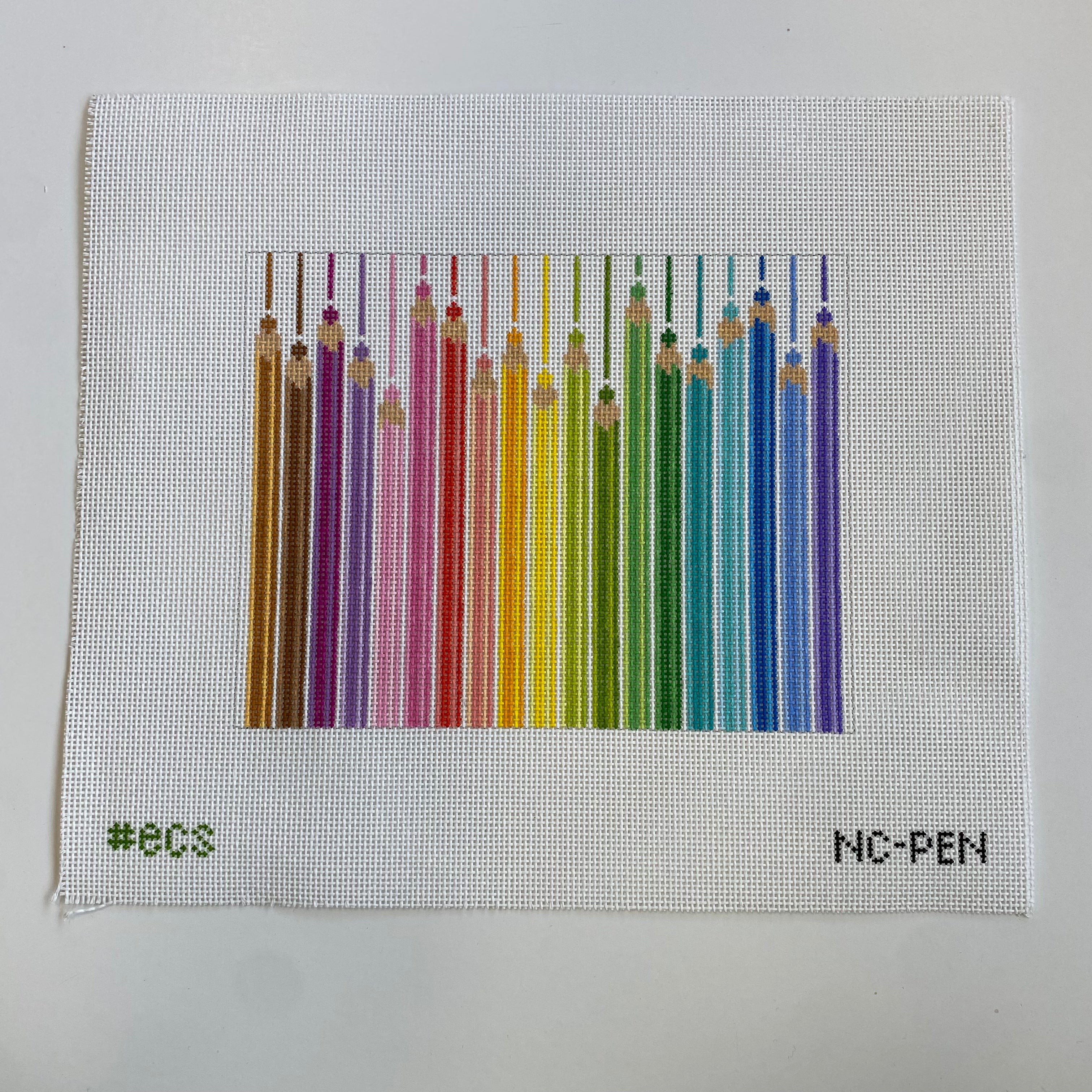 Colored Pencils Clutch Canvas - KC Needlepoint