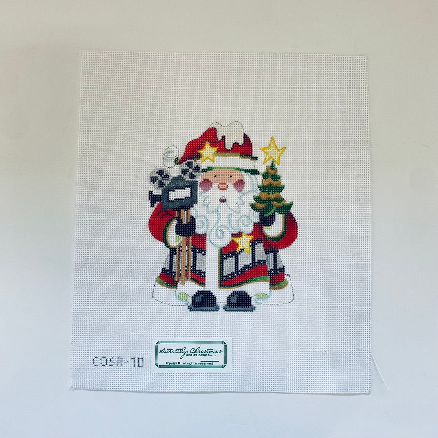 Film Maker Squatty Santa Canvas - KC Needlepoint