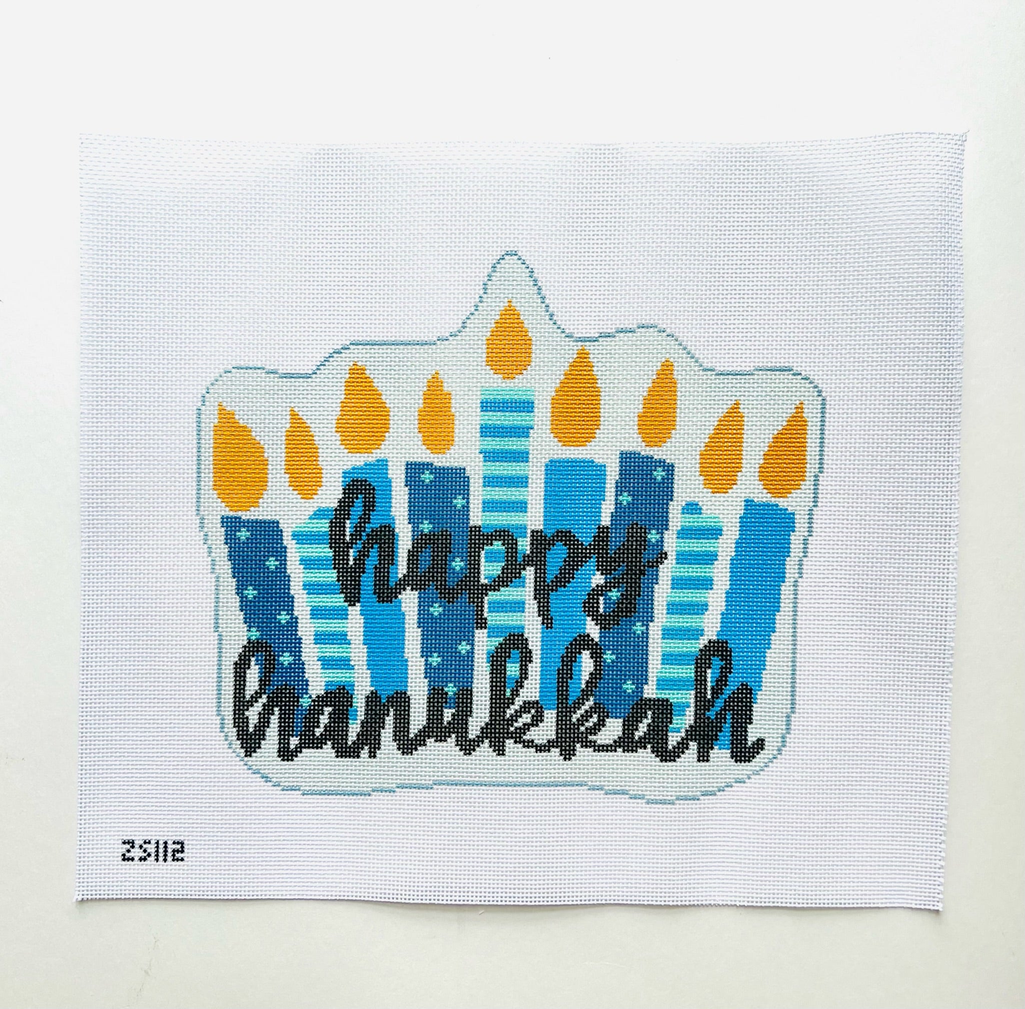 Happy Hanukkah Canvas - KC Needlepoint