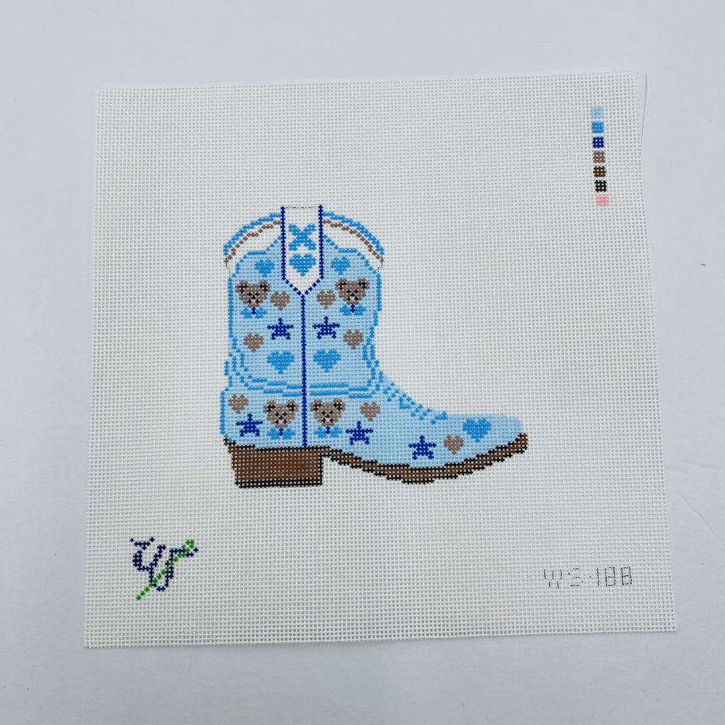 Blue Baby  Cowboy Boot Canvas