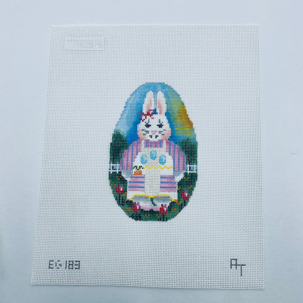 Bunny with Apron Egg Canvas