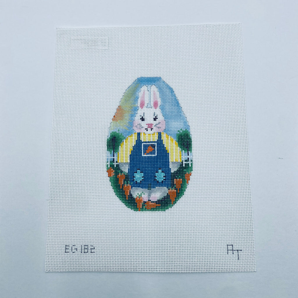 Bunny in Overalls Egg Canvas