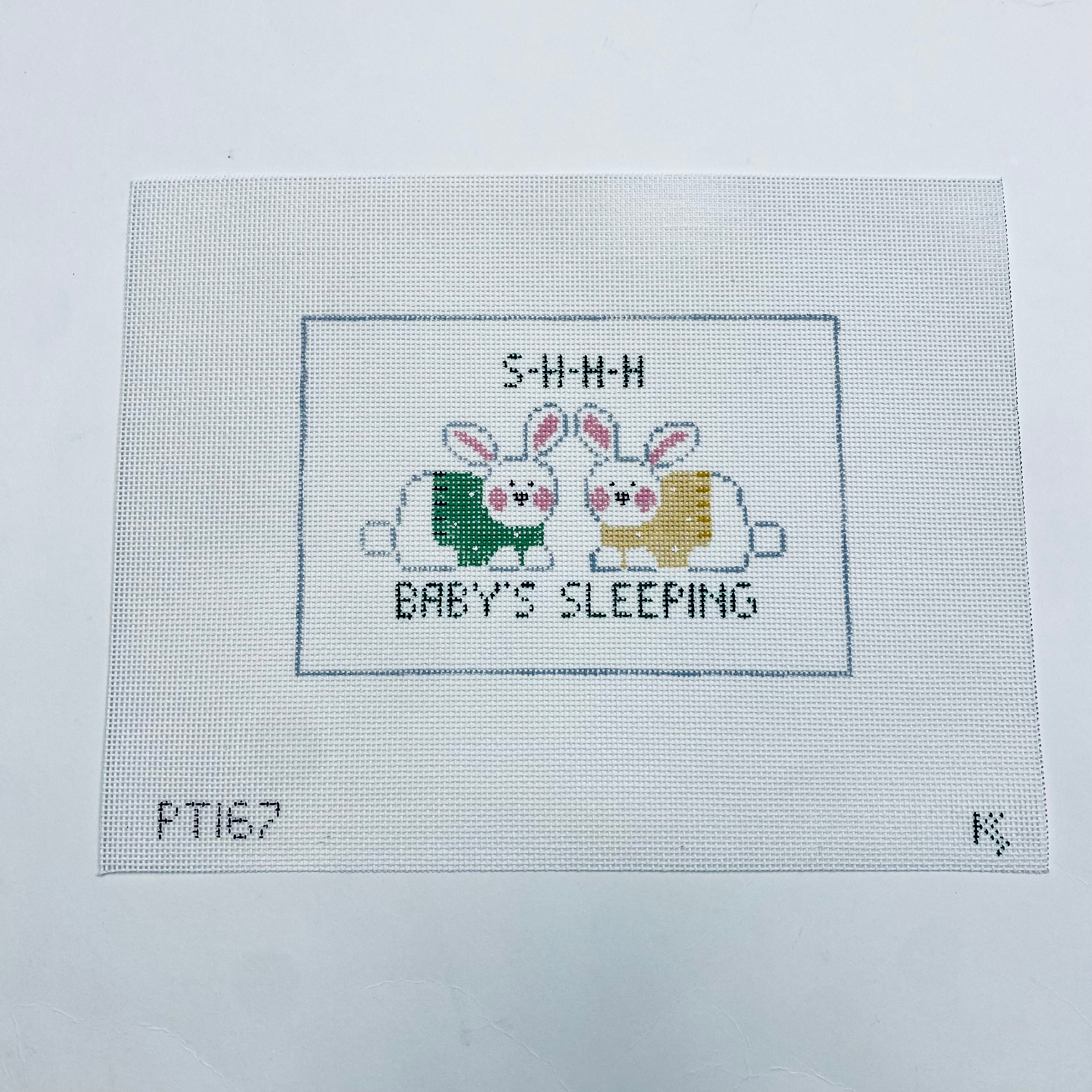 Shhh Baby's Sleeping Bunnies Canvas - KC Needlepoint