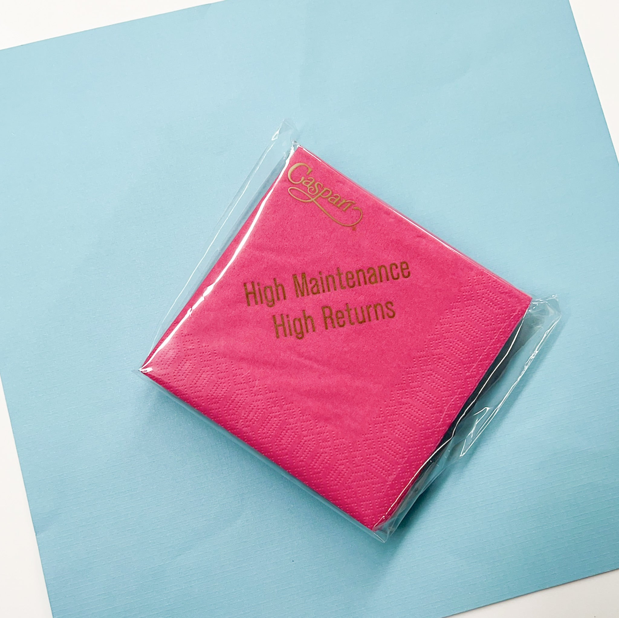 High Maintenance High Returns Cocktail Napkins - KC Needlepoint